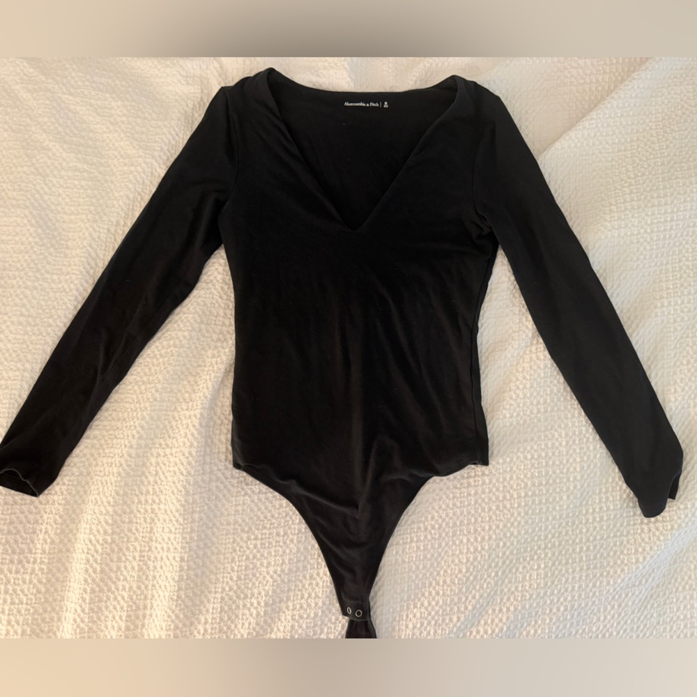 Abercrombie Black Plunge V-neck Bodysuit